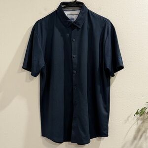 Twillory Size Large Navy Performance Golf Polo Athletic Stretch Quick Dry Preppy